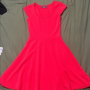 Pinc Vibrant Pink Cap Sleeve Mini Dress
